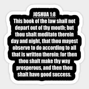 Joshua 1:8 King James Version (KJV) Bible Verse Typography Sticker